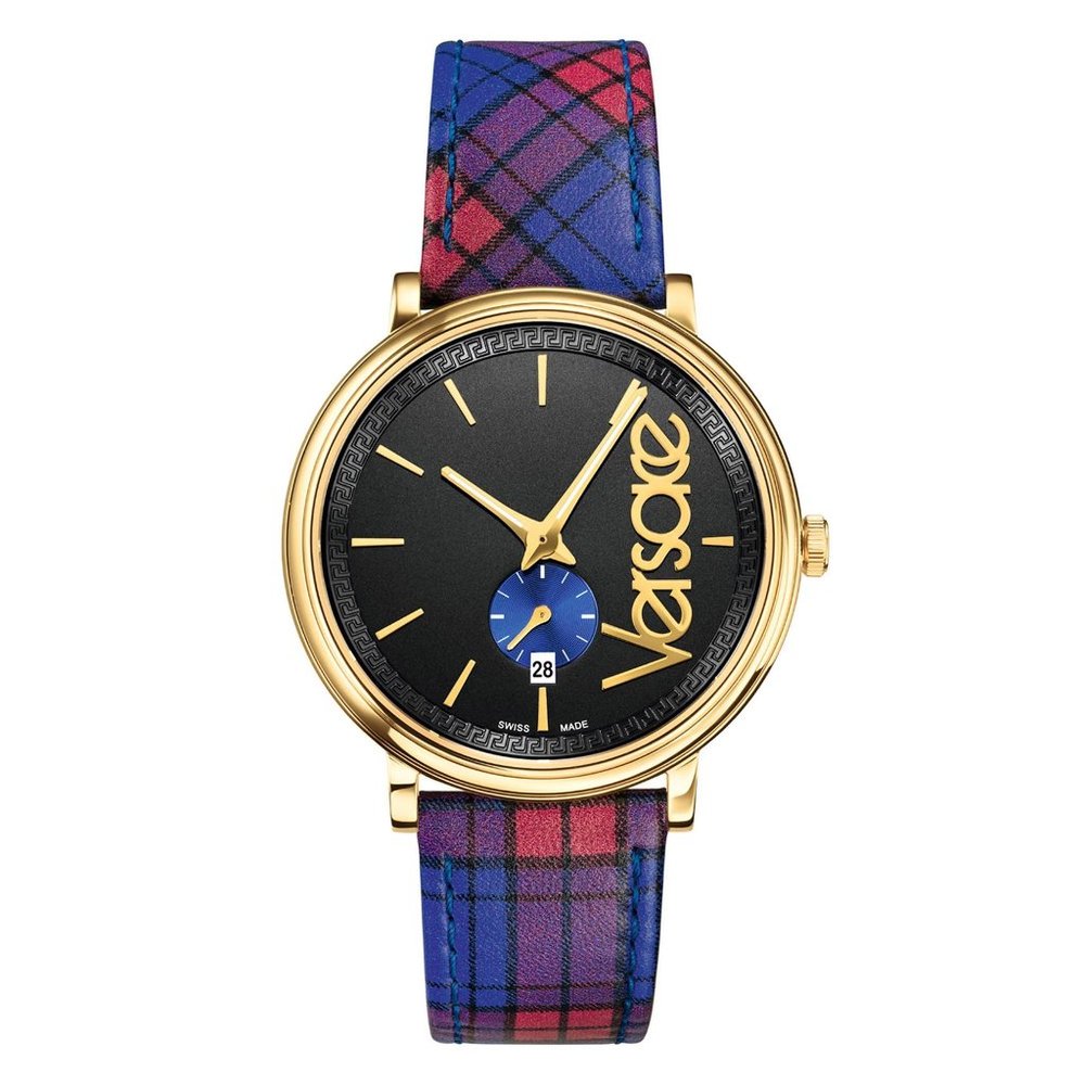 Men's Circle the Clans Gold IP Watch W/ Tartan Strap